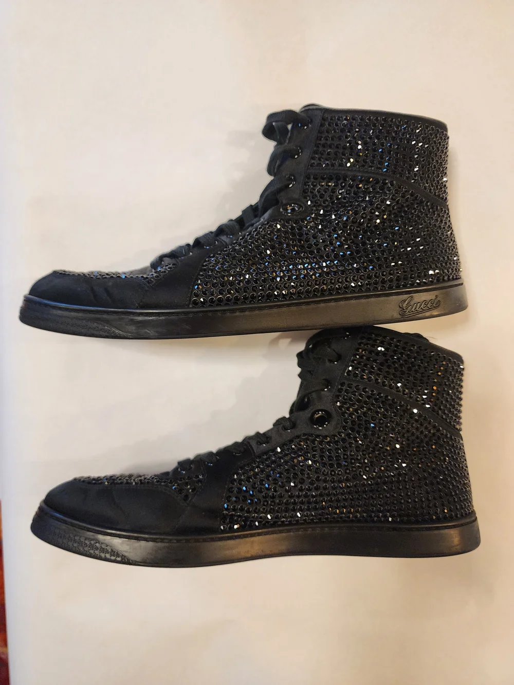 Gucci Coda Black Crystal-Embellished High-Top Sneakers